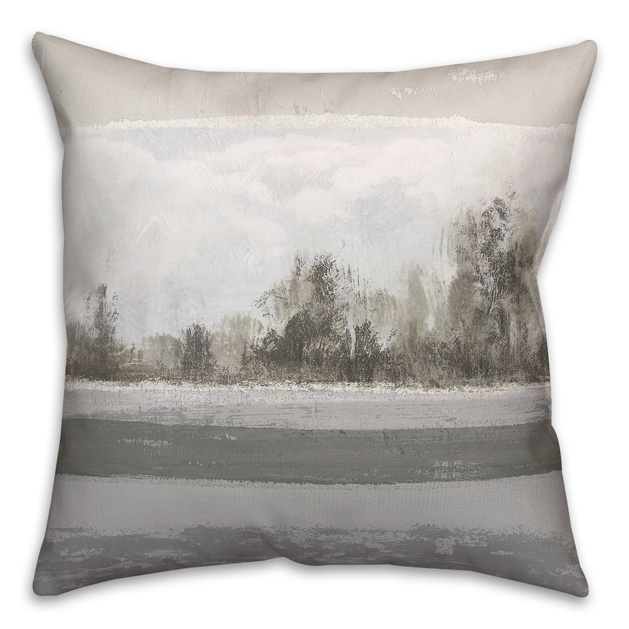 Abstract Landscape And Tranquil Water 18" x 18" Throw Pillow